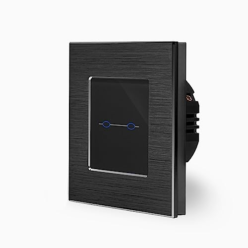 LUX zweifacher Touch Dimmer Lichtschalter Ein/Aus 1-Fach im Aluminiumrahmen in schwarz 2-Weg Glas Berührungs Serienlichtschalter Wandschalter zum dimmen zweier Leuchten, Lampen Luxus-Time LUX zweifacher Touch Dimmer Lichtschalter Ein/Aus 1-Fach im Aluminiumrahmen in schwarz 2-Weg Glas Berührungs Serienlichtschalter Wandschalter zum dimmen zweier Leuchten, Lampen Luxus-Time von Luxus-Time