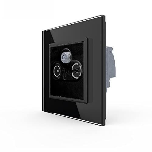 Livolo 3-faches SAT TV FM mit Glasblende in schwarz LG-079186L+SR-12-A UP Satellitendose Anschluss Dose TVDose Fernseher Radio Einbaudose Einbausteckdose für Unterputz Livolo 3-faches SAT TV FM mit Glasblende in schwarz LG-079186L+SR-12-A UP Satellitendose Anschluss Dose TVDose Fernseher Radio Einbaudose Einbausteckdose für Unterputz von Luxus-Time