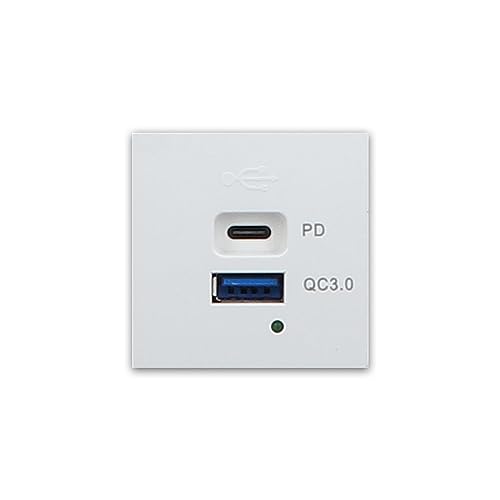 Livolo Module halbe und ganze Einsätze für Bodentanks Tischtanks Wandsteckdosen Einbau Steckdose, USB, TV, Sat, Netzwerkdose, etc (Einsatz USB-C Schnellladegerät 65W VL-USB-AC-65-11 Weiß) von Luxus-Time