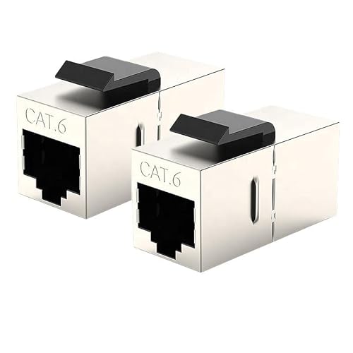 Luxus-Time CAT6 RJ45 Kupplung LAN Verbinder Ethernet Kabel Patchkabel Netzwerkkabel Adapter Ethernet Verlängerung Netzwerk Modular Verlängerung Netzwerkkoppler LW-AD-C6S (2) von Luxus-Time