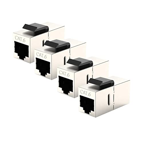 Luxus-Time CAT6 RJ45 Kupplung LAN Verbinder Ethernet Kabel Patchkabel Netzwerkkabel Adapter Ethernet Verlängerung Netzwerk Modular Verlängerung Netzwerkkoppler LW-AD-C6S (4) von Luxus-Time