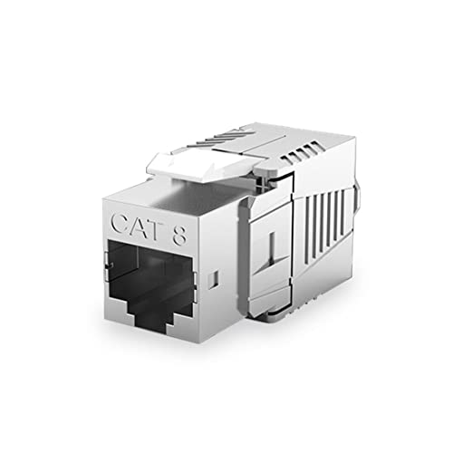 Luxus-Time CAT8 Keystone Jack LSA RJ45 Einbaubuchse STP geschirmt Patchkabel Verlegekabel Kupplung vollgeschirmt Ethernet Anschluss Netzwerk Modular Schneidklemme (1) von Luxus-Time