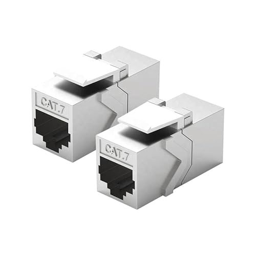 Luxus-Time SET CAT7 RJ45 Kupplung LAN Verbinder Ethernet Kabel Patchkabel Netzwerkkabel Adapter Kabelverbinder Buchse geschirmt DSL coupler Schwarz Modular Doppelbuchse (2) von Luxus-Time