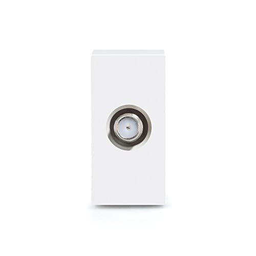 Luxus-Time Wippschalter Lichtschalter Steckdosen Glas Rahmen Unterputzdose UP Schuko Wipp Wandschalter Einbau Kippschalter Weiß (Modul: 1/2 SAT) von Luxus-Time