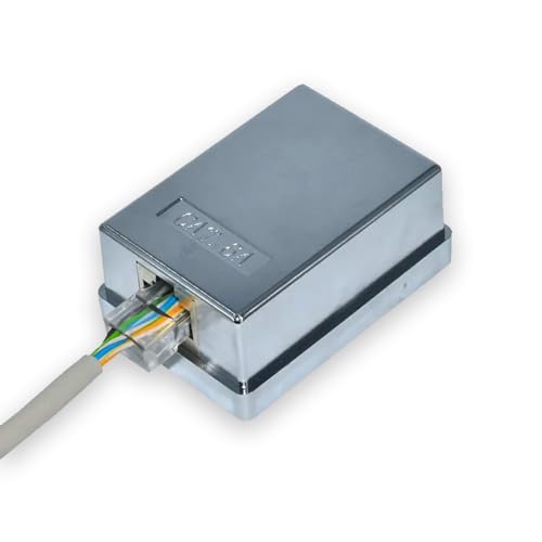 Netzwerkdose LAN CAT6A DSL für Aufputzdose Daten Buchse geschirmt RJ45 Kabel FTP AP Anschluss verbinder abnehmbare Staubschutzkappe am Modul Zugentlastung Schirmung: 360° von Luxus-Time