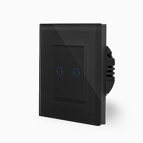 POINT zweifacher Touch Dimmer Lichtschalter Ein/Aus 1-Fach im Glasrahmen in schwarz 2-Weg Glas Berührungs Serienlichtschalter Wandschalter zum dimmen zweier Leuchten, Lampen Luxus-Time POINT zweifacher Touch Dimmer Lichtschalter Ein/Aus 1-Fach im Glasrahmen in schwarz 2-Weg Glas Berührungs Serienlichtschalter Wandschalter zum dimmen zweier Leuchten, Lampen Luxus-Time von Luxus-Time
