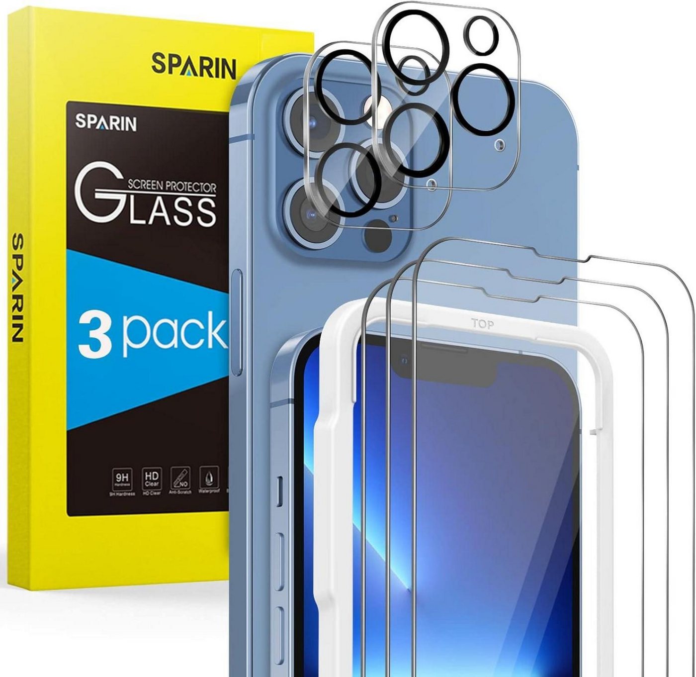 LuxusKollektion Displayschutzfolie 3+2 Stück Schutzfolie für iPhone 13 Pro 6,1 zoll - Displayschutzfolie LuxusKollektion Displayschutzfolie 3+2 Stück Schutzfolie für iPhone 13 Pro 6,1 zoll - Displayschutzfolie von LuxusKollektion