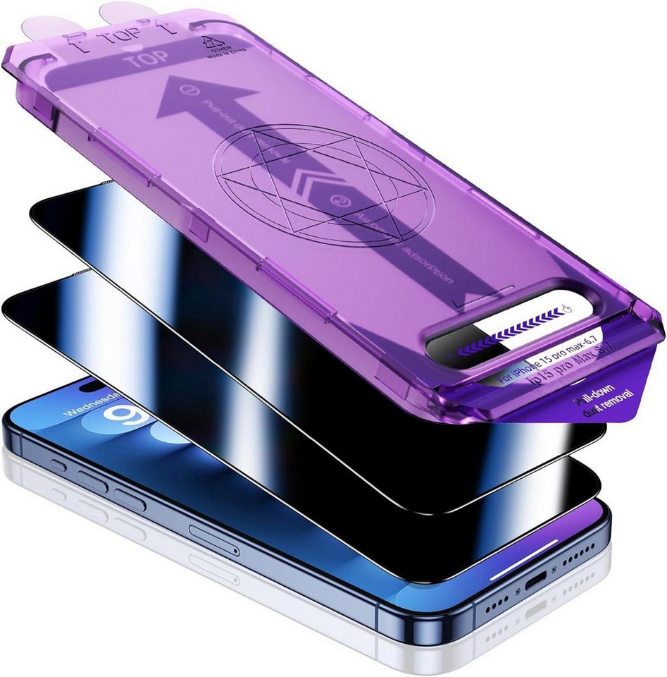 LuxusKollektion Displayschutzfolie Schutzfolie für iPhone 15 Pro Max Panzerglas Anti-Spy 2 Stück LuxusKollektion Displayschutzfolie Schutzfolie für iPhone 15 Pro Max Panzerglas Anti-Spy 2 Stück von LuxusKollektion