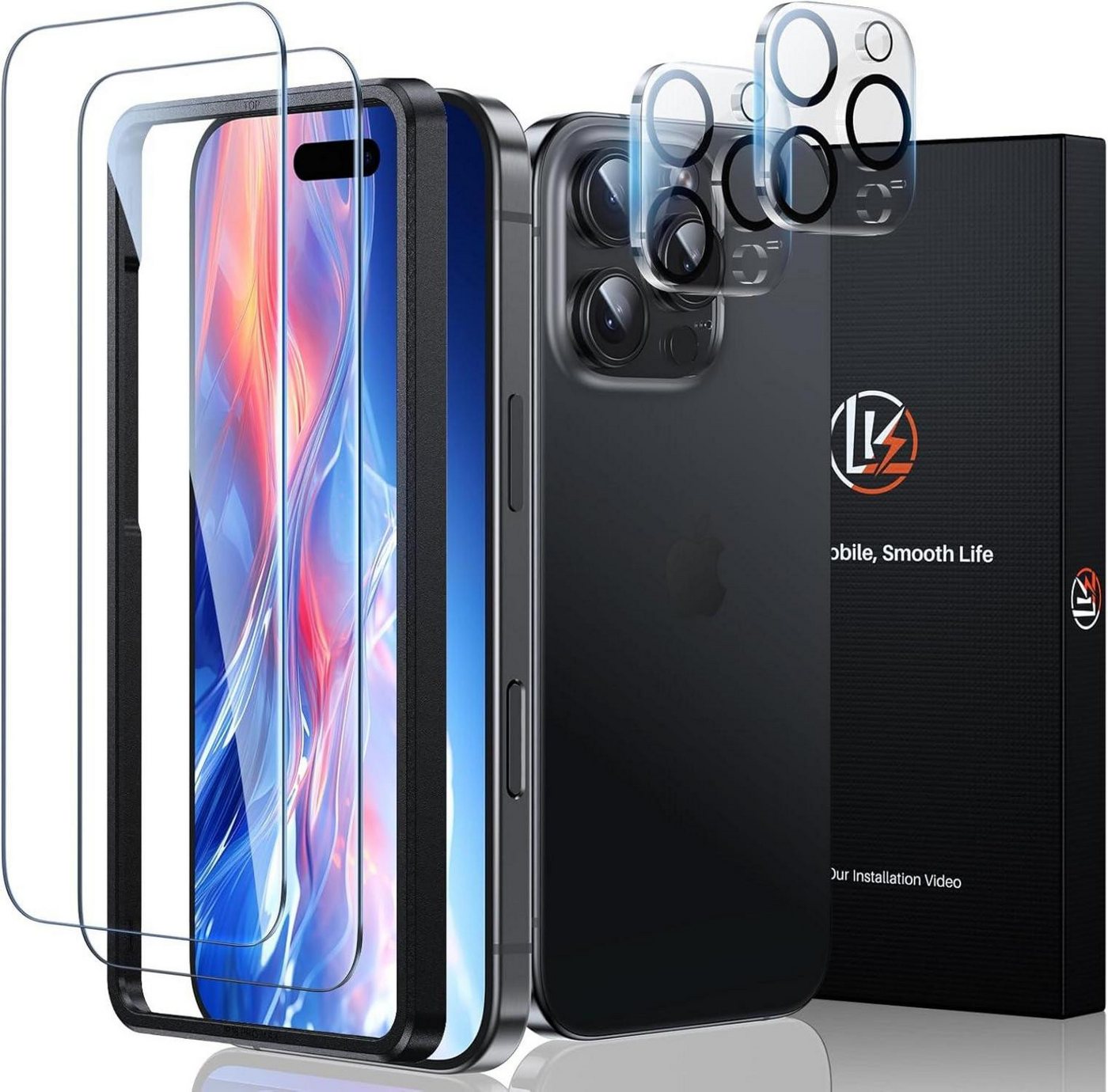 LuxusKollektion Displayschutzfolie Schutzfolie iPhone 16 Pro Panzer Glas 2x Kamerafolie 9H HD LuxusKollektion Displayschutzfolie Schutzfolie iPhone 16 Pro Panzer Glas 2x Kamerafolie 9H HD von LuxusKollektion