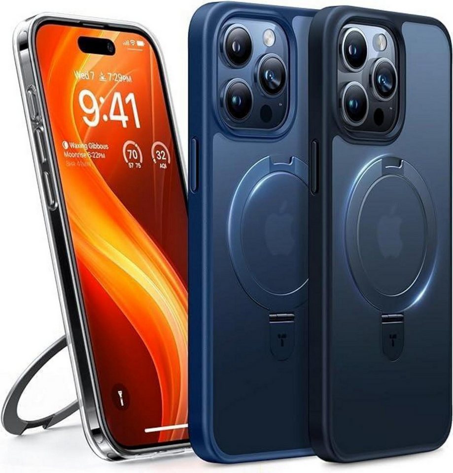 LuxusKollektion Displayschutzfolie iPhone 15 Pro Hülle MagSafe Blau Unsichtbarer Ständer Militärschutz LuxusKollektion Displayschutzfolie iPhone 15 Pro Hülle MagSafe Blau Unsichtbarer Ständer Militärschutz von LuxusKollektion