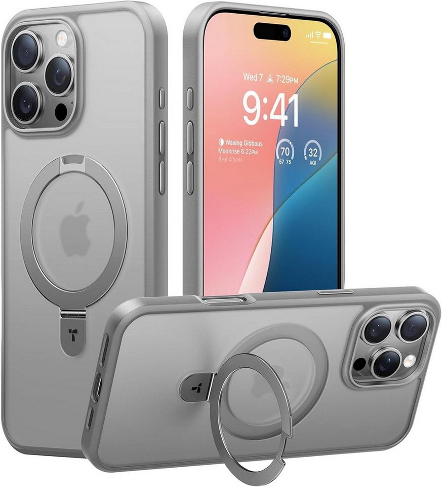 LuxusKollektion Displayschutzfolie iPhone 16 Pro Max Hülle MagSafe Grau Militärischer Schutz O-Ständer LuxusKollektion Displayschutzfolie iPhone 16 Pro Max Hülle MagSafe Grau Militärischer Schutz O-Ständer von LuxusKollektion