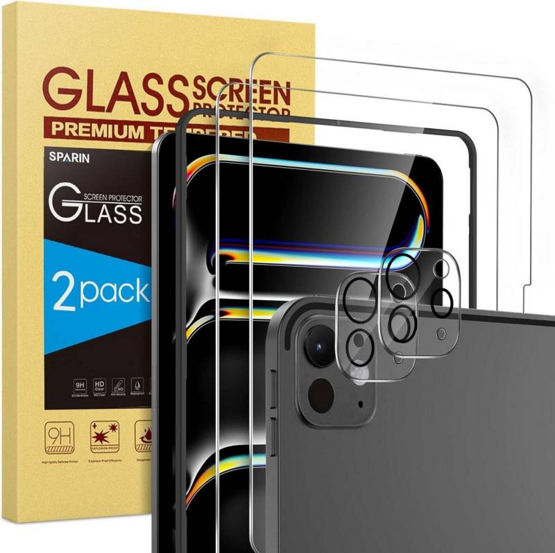 LuxusKollektion Displayschutzglas Panzer Schutzglas iPad Pro 11 Zoll M4 2024 2+2 Stück Anti-Kratzer von LuxusKollektion