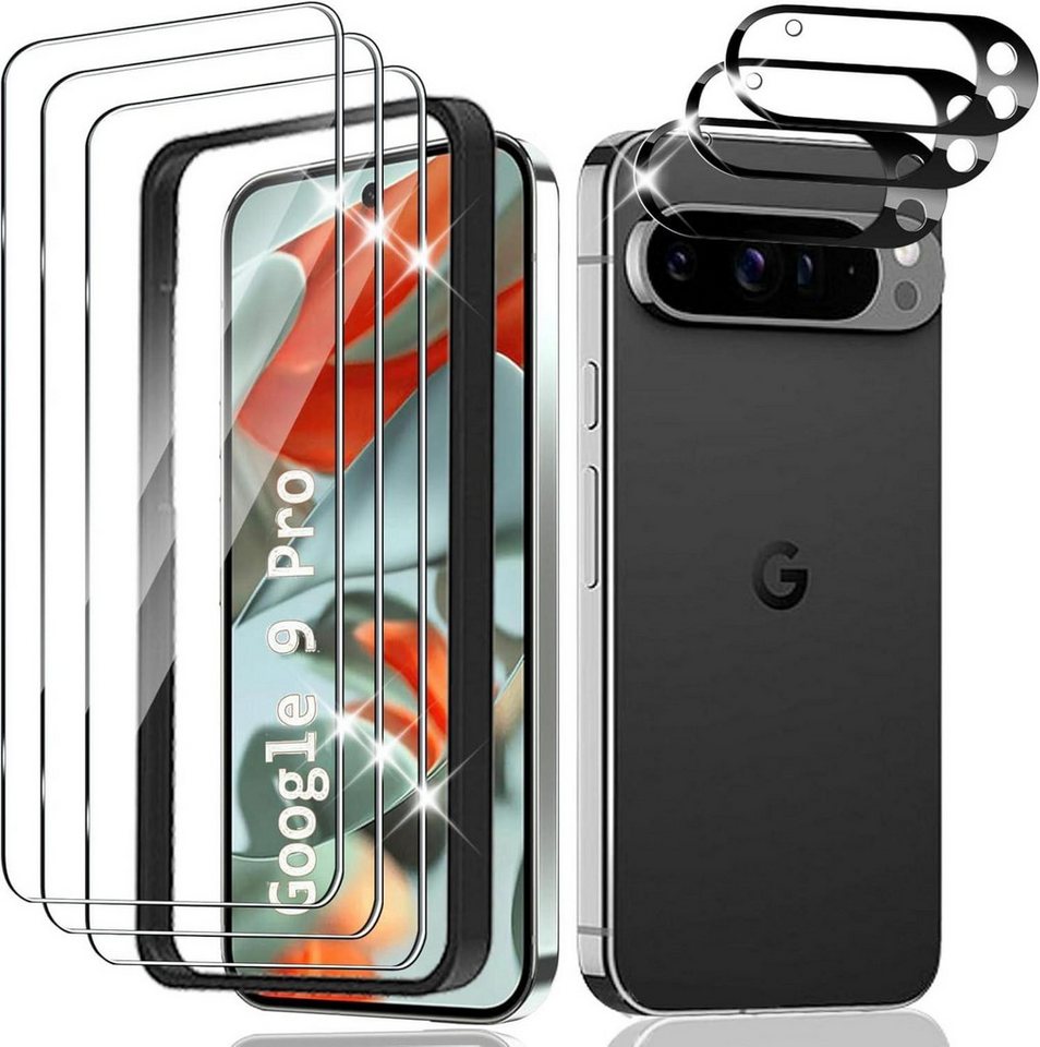 LuxusKollektion Displayschutzglas Schutzfolie Google Pixel 9 Pro Panzerglas 3 Stück Anti-Kratzen 9H von LuxusKollektion
