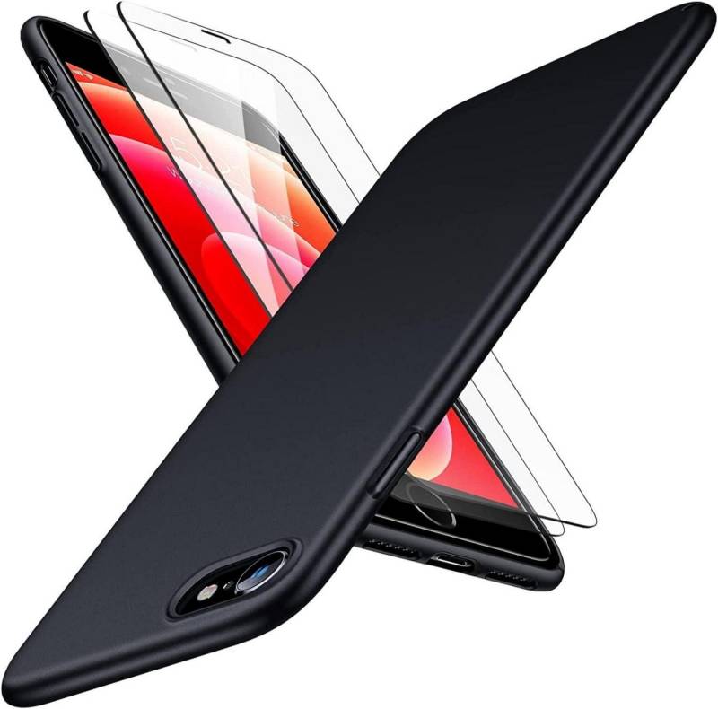 LuxusKollektion Displayschutzglas Schwarze iPhone SE 2020/2022 Hülle Dünn mit Displayschutzglas 0,5mm von LuxusKollektion