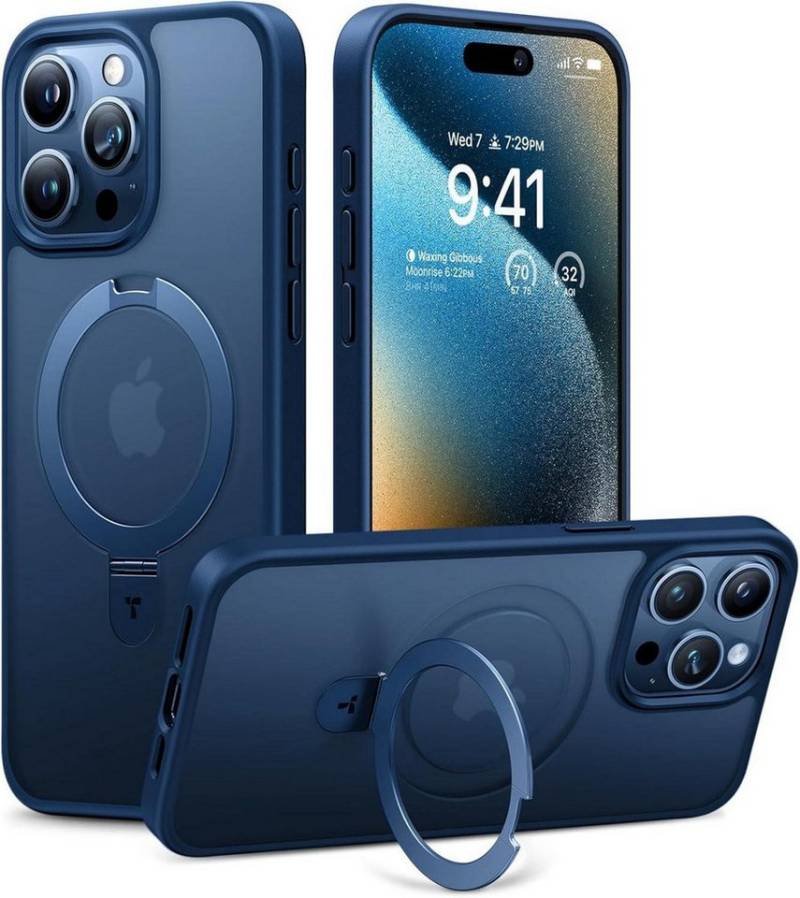 LuxusKollektion Displayschutzglas iPhone 15 Pro Max Hülle MagSafe Militärschutz Stoßfest Blau von LuxusKollektion
