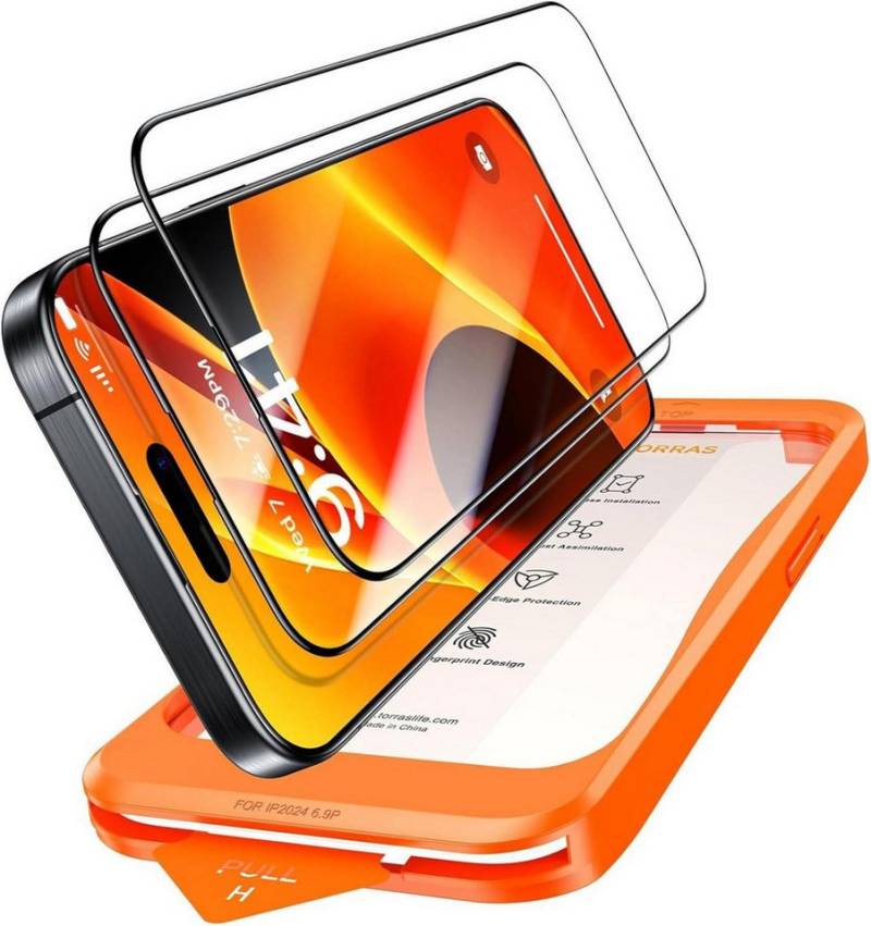LuxusKollektion Displayschutzglas iPhone 16 Pro Panzerglas Schutzfolie 9H+ 2 Stück Anti-Fingerabdruck von LuxusKollektion