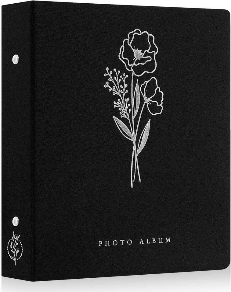 LuxusKollektion Einsteck-Fotoalbum 400 Taschen 10x15 Einsteckalbum Leinen Schwarz für Hochformatbilder von LuxusKollektion