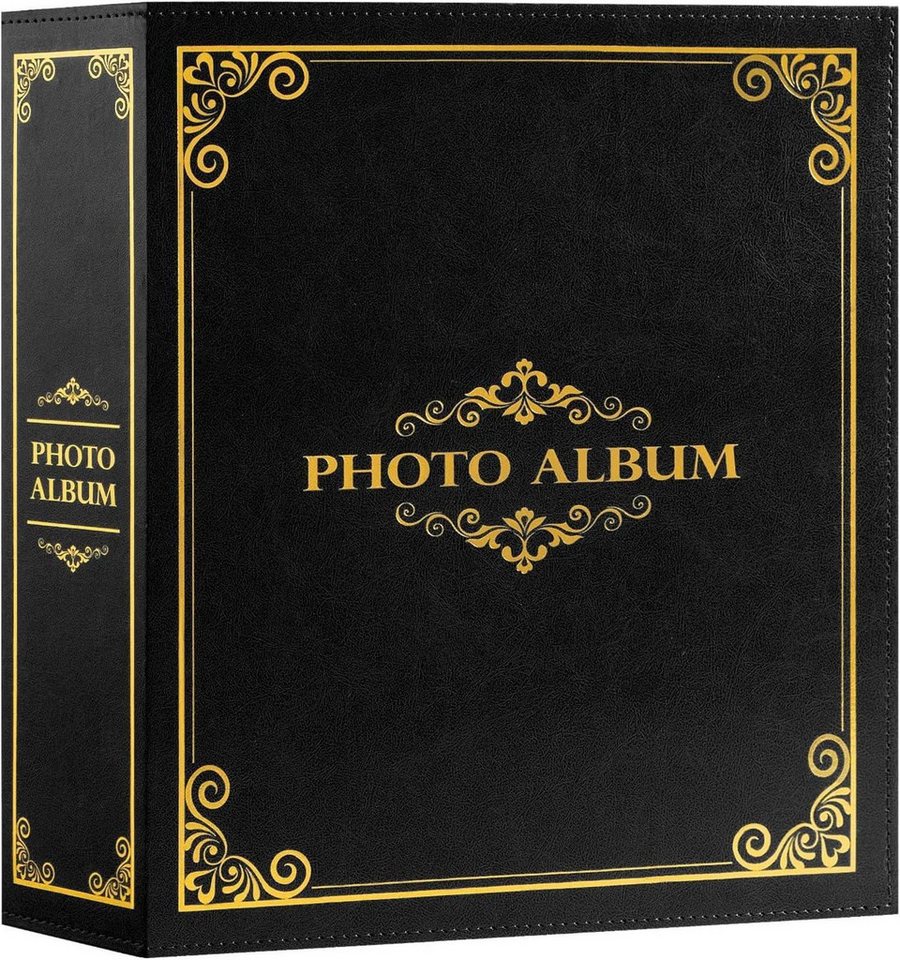 LuxusKollektion Einsteck-Fotoalbum Fotoalbum 10x15 1000 Traditionell XXL Kunstleder Schwarz 1000 Taschen von LuxusKollektion
