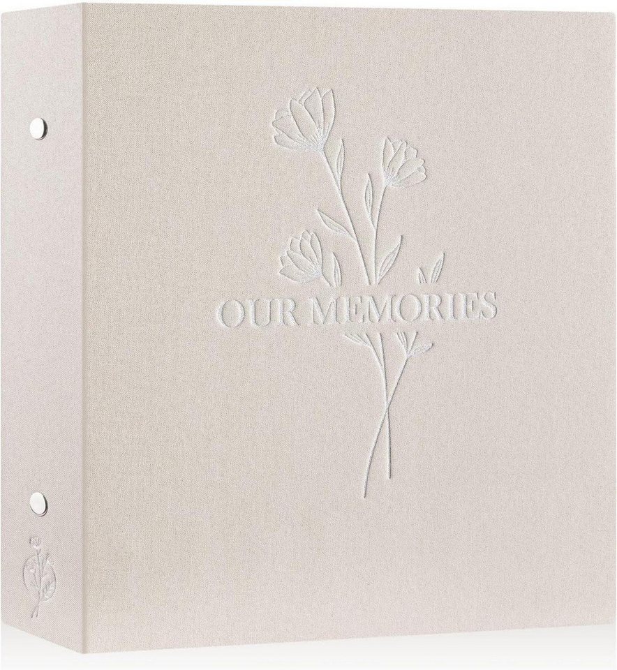 LuxusKollektion Einsteck-Fotoalbum Fotoalbum 10x15 Leinen Beige 600 Fotos OUR MEMORIES von LuxusKollektion
