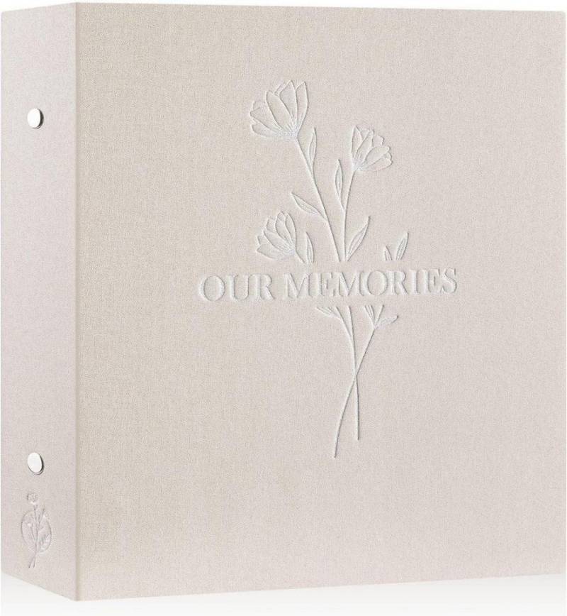 LuxusKollektion Einsteck-Fotoalbum Fotoalbum 10x15 Leinen Beige 600 Fotos OUR MEMORIES von LuxusKollektion
