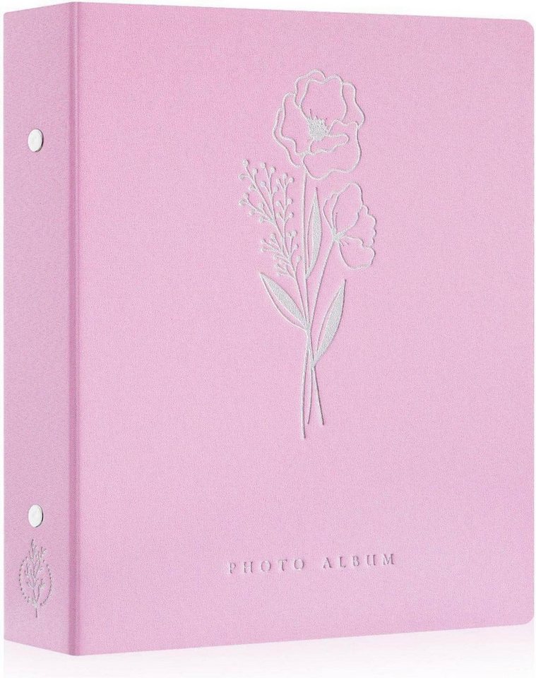 LuxusKollektion Einsteck-Fotoalbum Fotoalbum Leinen Einstecken Hochformat 10x15 400 Taschen Rosa von LuxusKollektion