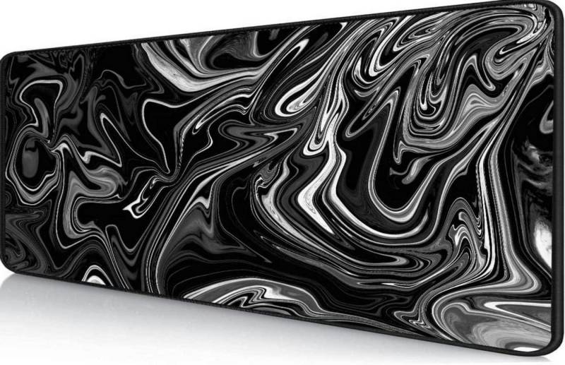 LuxusKollektion Gaming Mauspad Gaming Mauspad XXL 800 x 300 mm Flüssigmetall vernähten Kanten von LuxusKollektion