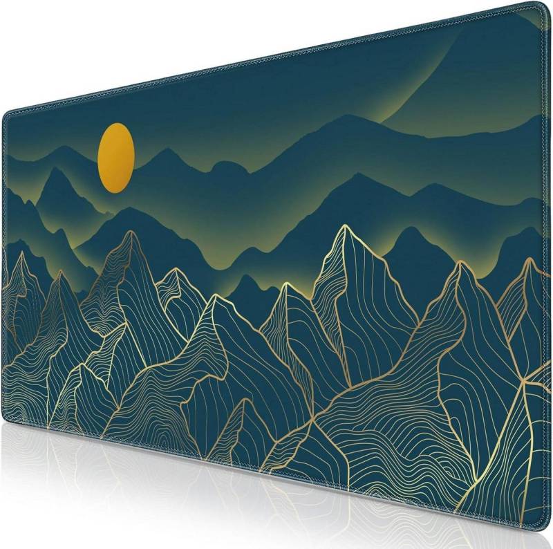 LuxusKollektion Gaming Mauspad Gaming Mauspad XXL 900x400mm Schwarz Topographisch Wasserdicht von LuxusKollektion