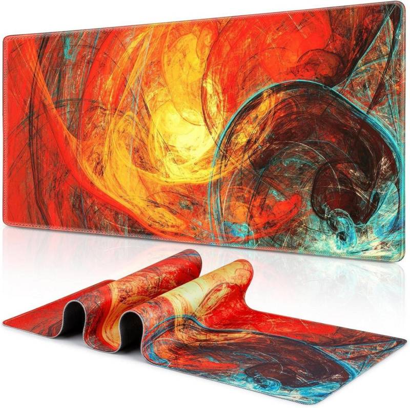 LuxusKollektion Gaming Mauspad Gaming Mauspad XXL 900x400mm Wasserdicht Vernähte Kanten Anti-Rutsch von LuxusKollektion