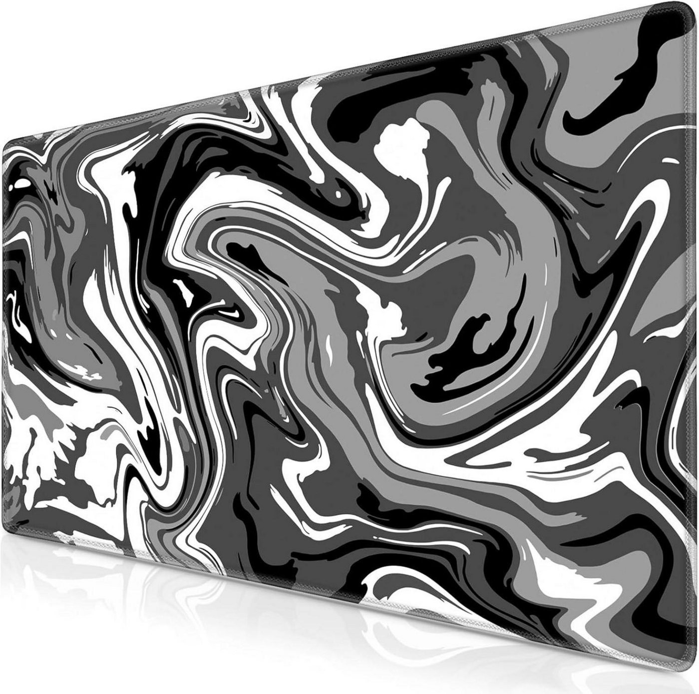 LuxusKollektion Gaming Mauspad Gaming Mauspad XXL 900x500 3mm Fluid Art groß Vernähte Kanten von LuxusKollektion