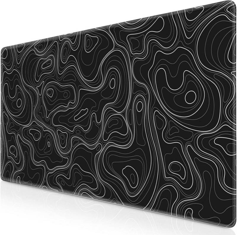 LuxusKollektion Gaming Mauspad Gaming Mauspad XXL schwarz Topographisch 900x400mm von LuxusKollektion
