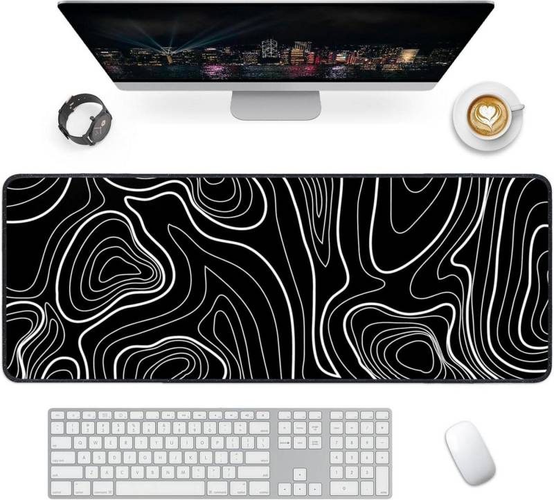 LuxusKollektion Gaming Mauspad Großes Gaming Mauspad XXL 800x300mm Rutschfeste Gummibasis Schwarz von LuxusKollektion