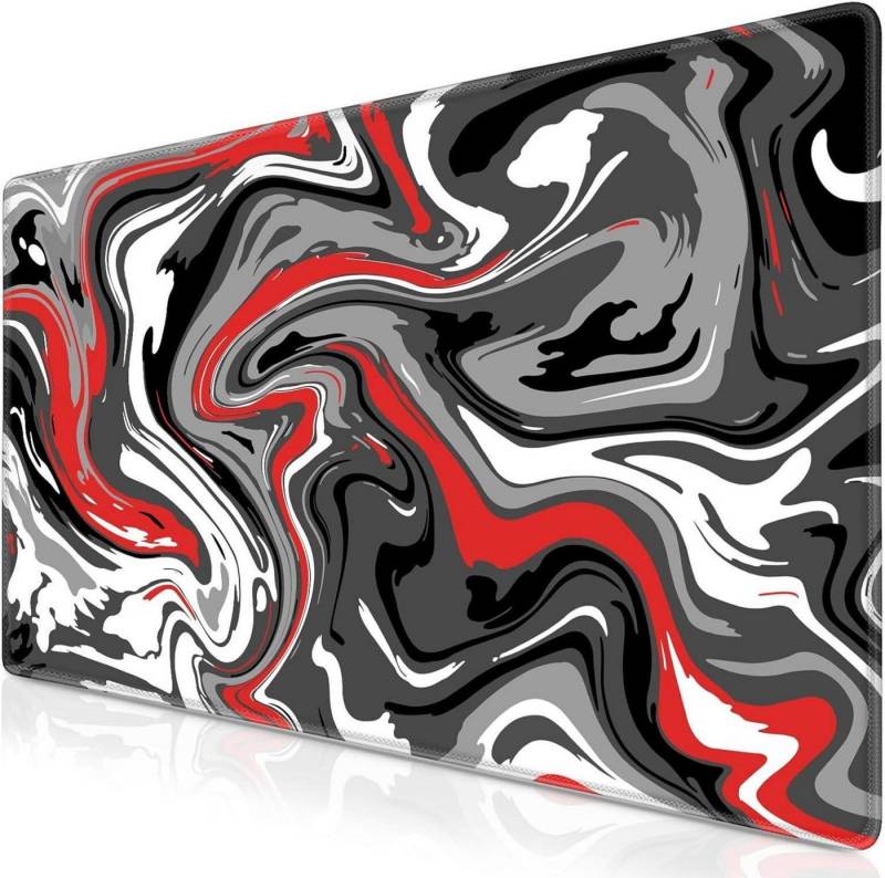 LuxusKollektion Gaming Mauspad XXL Gaming Mousepad 900x400mm Fluid Art groß vernähte Kanten von LuxusKollektion