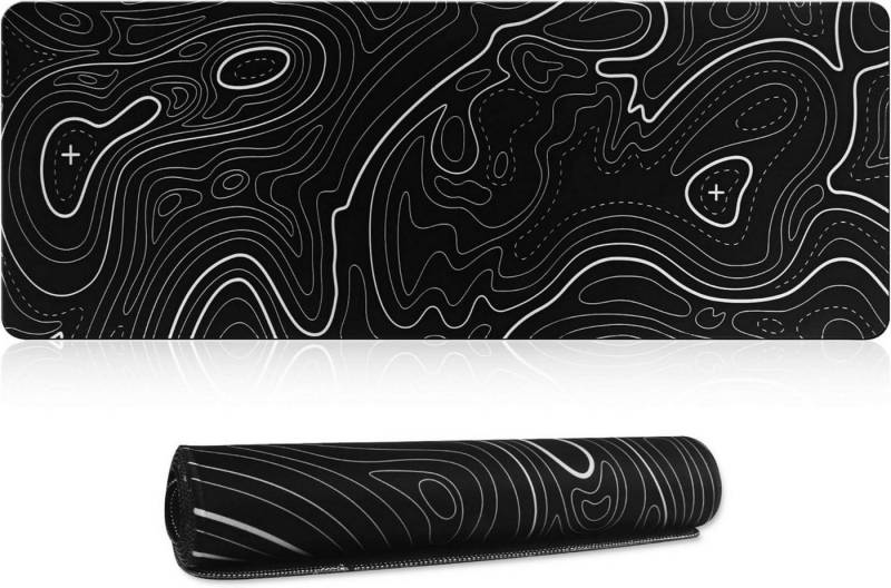 LuxusKollektion Gaming Mauspad XXL Mauspad 800x300x3mm Gaming Mousepad Schwarz Rutschfest PU-Leder von LuxusKollektion