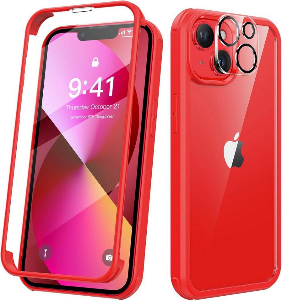 LuxusKollektion Handyhülle 360 Grad iPhone 13 Hülle mit Glas Schutzfolie, Kameraschutz - Stoßfest LuxusKollektion Handyhülle 360 Grad iPhone 13 Hülle mit Glas Schutzfolie, Kameraschutz - Stoßfest von LuxusKollektion