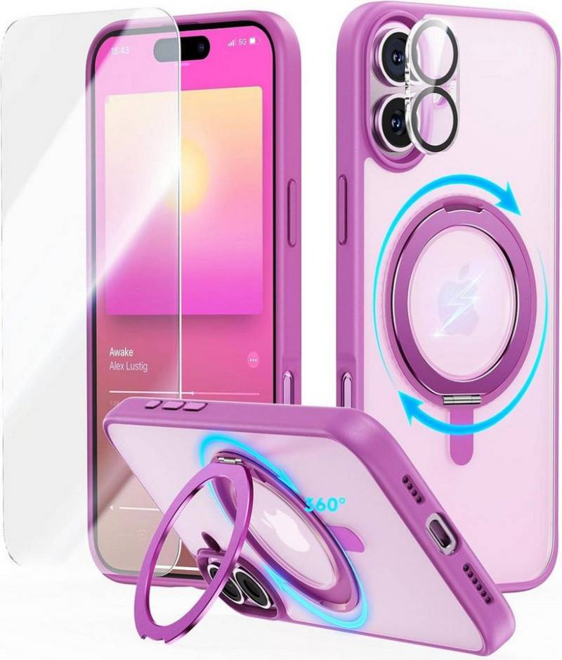LuxusKollektion Handyhülle 360° Magic Stand iPhone 16 Hülle Militärschutz Unsichtbarer Ständer von LuxusKollektion