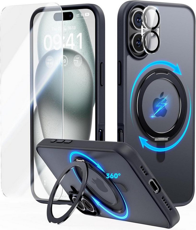 LuxusKollektion Handyhülle 360° Magic Stand iPhone 16 Hülle Militärschutz Unsichtbarer Ständer LuxusKollektion Handyhülle 360° Magic Stand iPhone 16 Hülle Militärschutz Unsichtbarer Ständer von LuxusKollektion