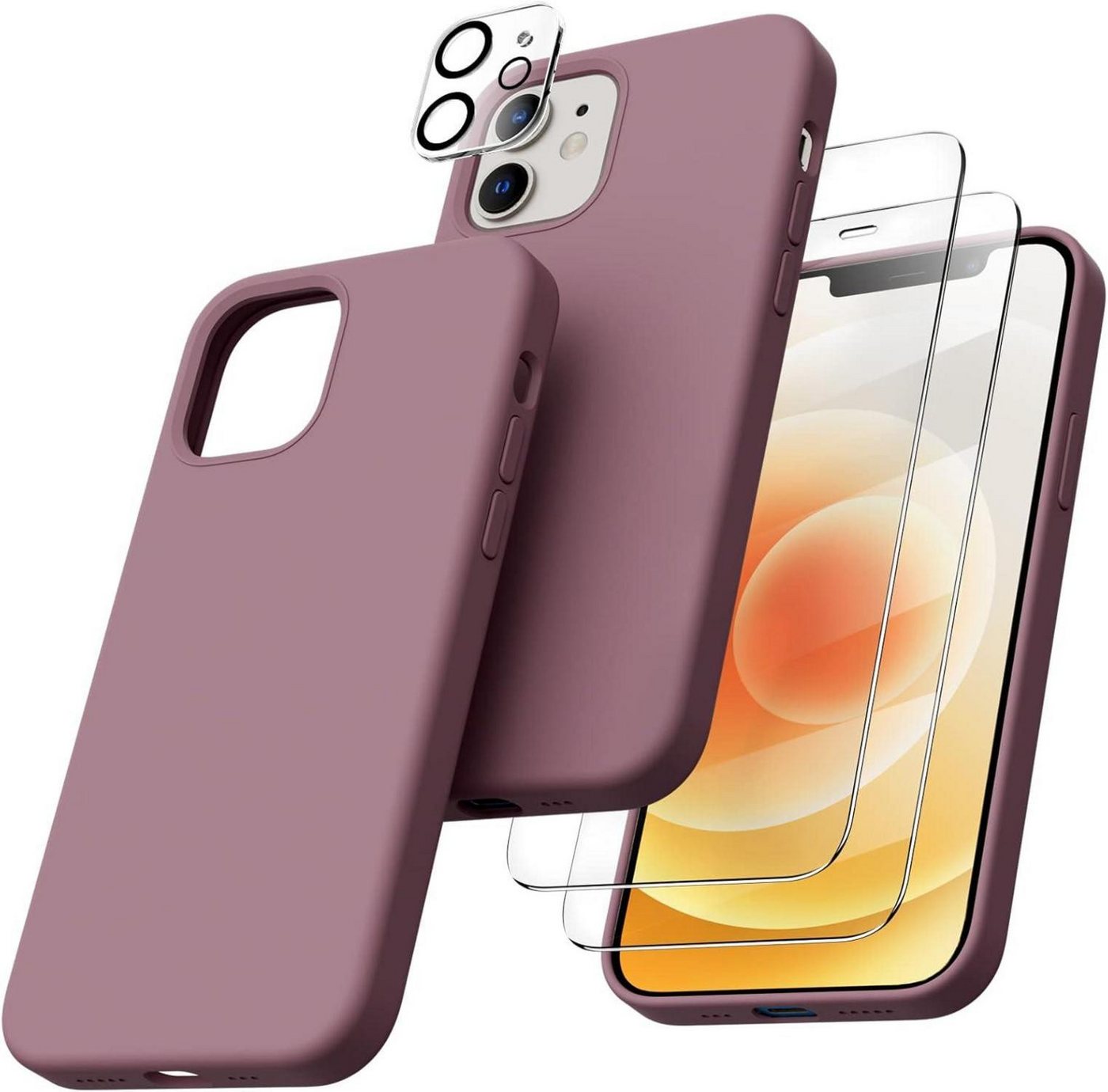 LuxusKollektion Handyhülle 5-in-1 Silikon Case iPhone 12/12 Pro 6,1 Schutzfolie Kameraschutz Lila LuxusKollektion Handyhülle 5-in-1 Silikon Case iPhone 12/12 Pro 6,1 Schutzfolie Kameraschutz Lila von LuxusKollektion