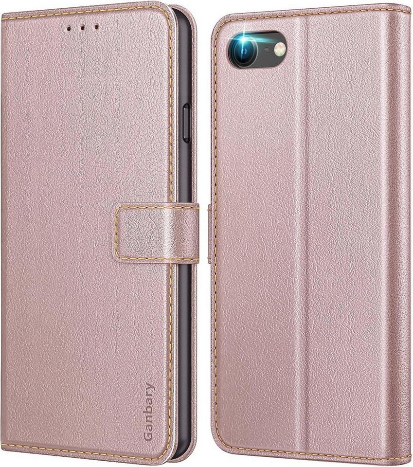 LuxusKollektion Handyhülle Ganbary iPhone SE 2022 Leder Handyhülle Roségold Hülle Standfunktion LuxusKollektion Handyhülle Ganbary iPhone SE 2022 Leder Handyhülle Roségold Hülle Standfunktion von LuxusKollektion
