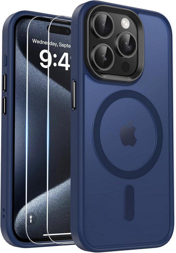 LuxusKollektion Handyhülle Handyhülle iPhone 15 Pro Max MagSafe Schutzfolie Stoßfest Matt Blau LuxusKollektion Handyhülle Handyhülle iPhone 15 Pro Max MagSafe Schutzfolie Stoßfest Matt Blau von LuxusKollektion