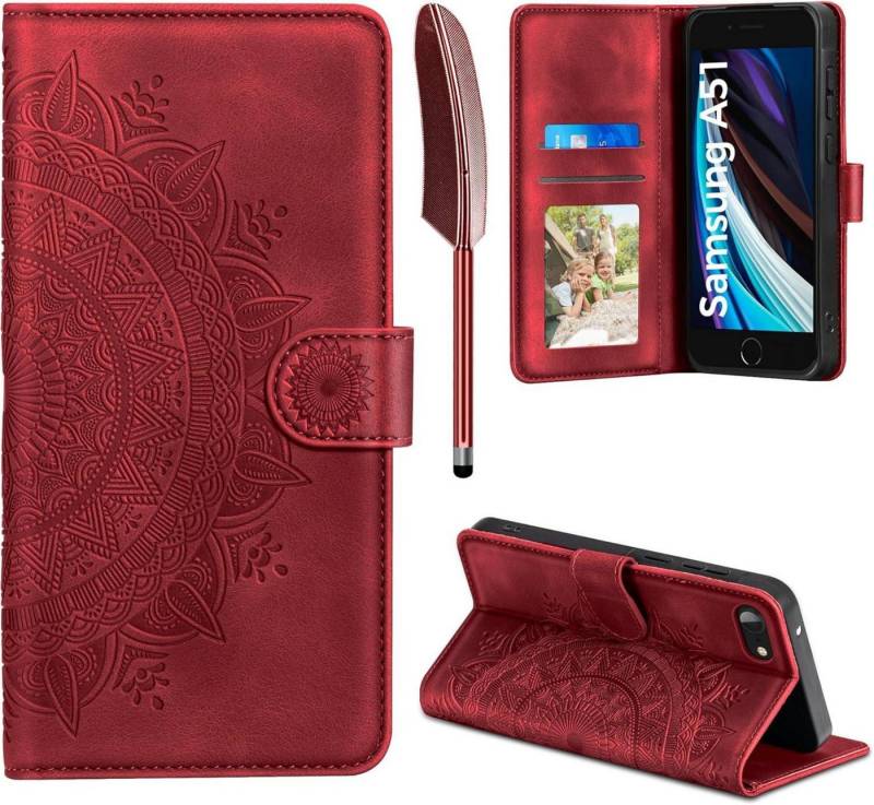 LuxusKollektion Handyhülle Handyhülle iPhone SE 2022/20/7/8 Leder Flip Schutzhülle mit Ständer von LuxusKollektion