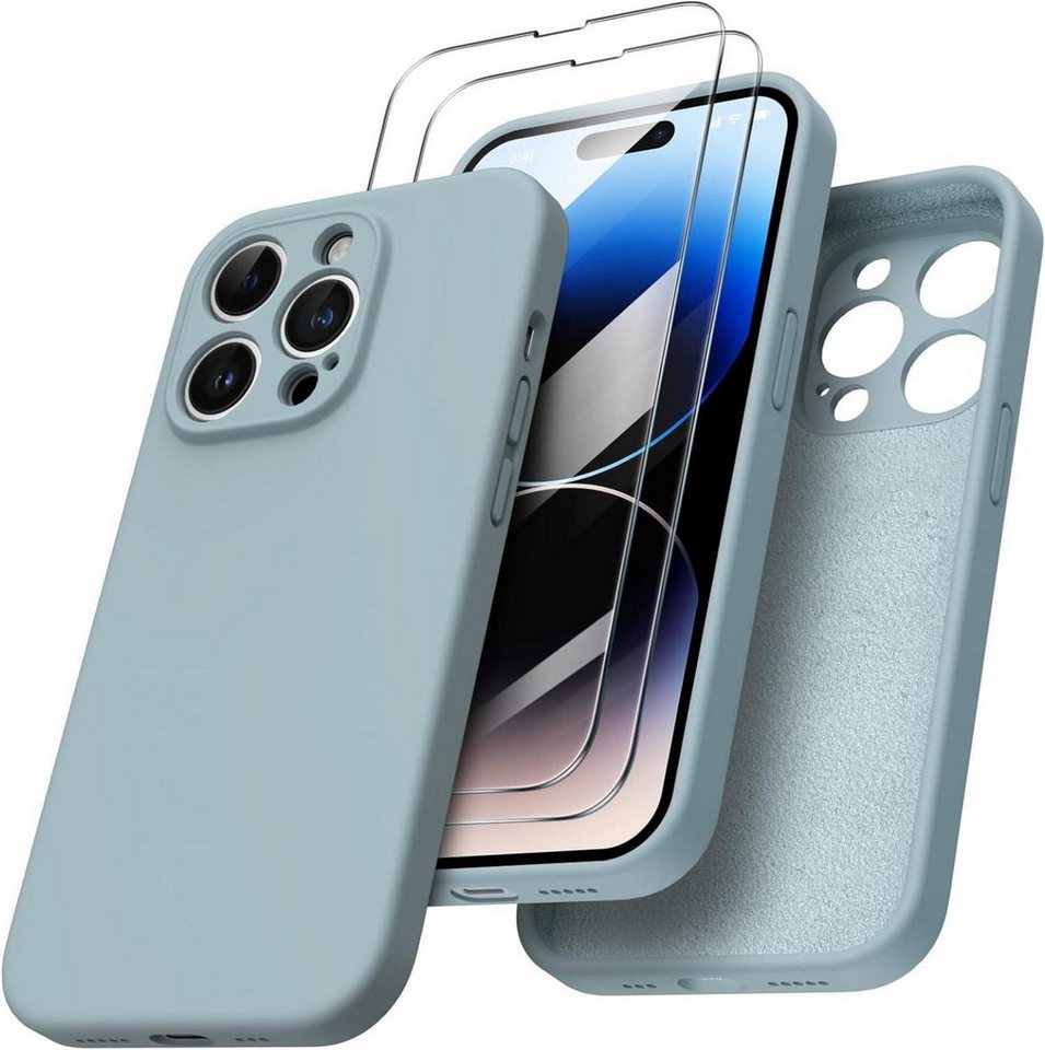 LuxusKollektion Handyhülle Hülle für iPhone 14 Pro 6,1 Zoll + 2 Screen Schutzfolien Mintgrün LuxusKollektion Handyhülle Hülle für iPhone 14 Pro 6,1 Zoll + 2 Screen Schutzfolien Mintgrün von LuxusKollektion