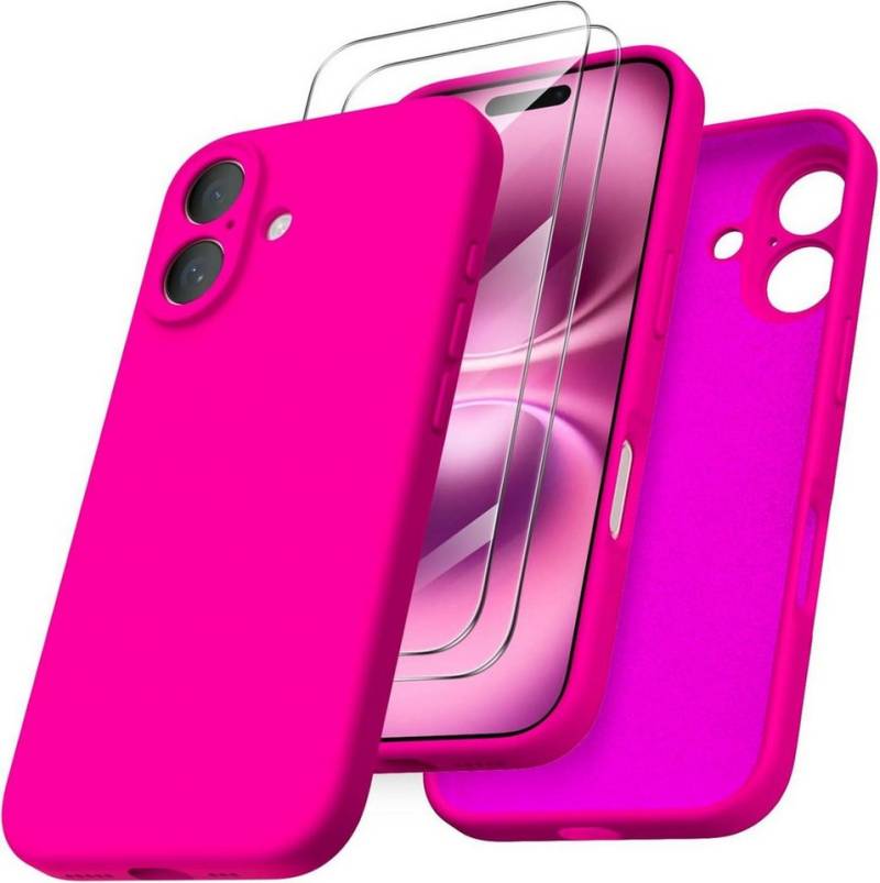 LuxusKollektion Handyhülle Hülle für iPhone 16: Silikon, Kameraschutz, 2 Schutzfolien - Leuchtend von LuxusKollektion