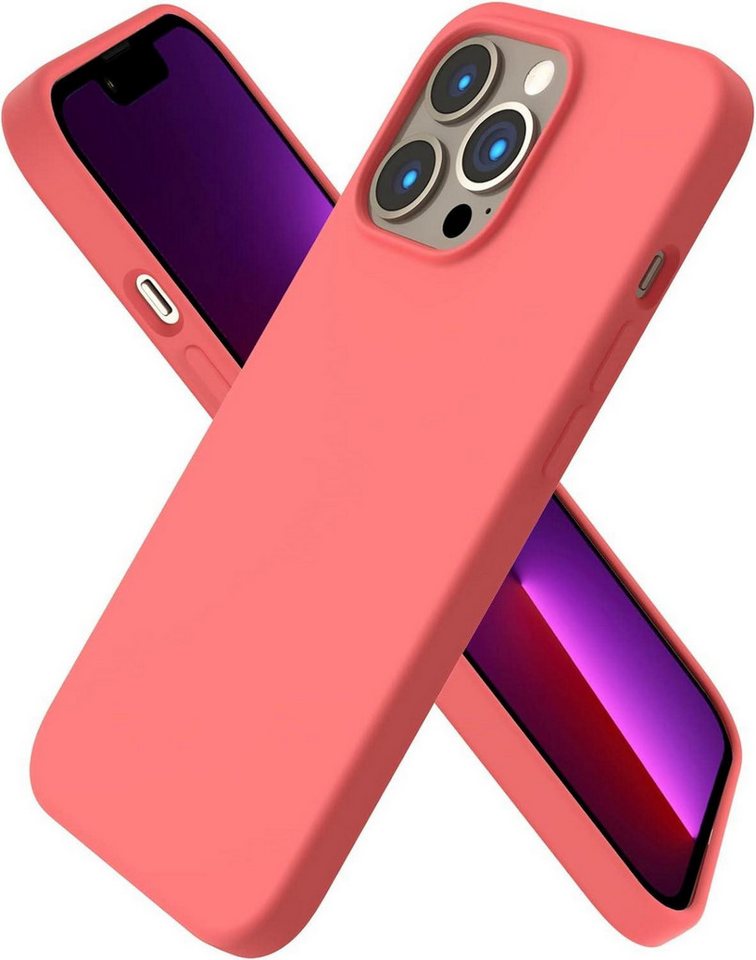LuxusKollektion Handyhülle Schutzhülle für iPhone 13 Pro 6,1 Silikon Pink Flüssig Ultra Dünn von LuxusKollektion