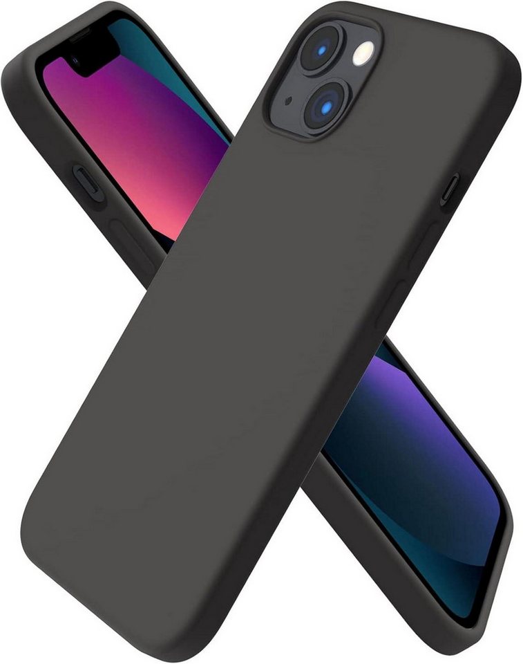 LuxusKollektion Handyhülle Silikon Hülle für iPhone 13 Flüssig 6,1 Space Grau Schutz von LuxusKollektion