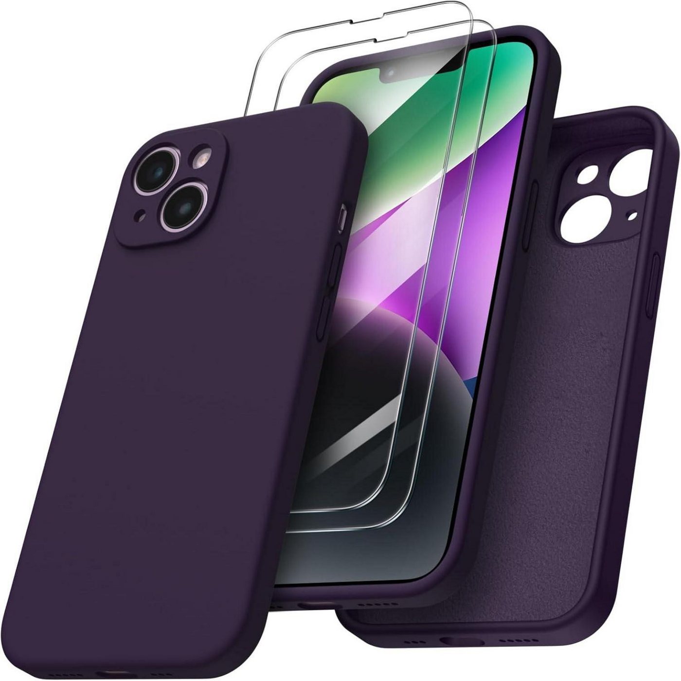 LuxusKollektion Handyhülle iPhone 14 Hülle 6,1 Zoll 2022 mit 2 x Screen Schutzfolie Silikon Case LuxusKollektion Handyhülle iPhone 14 Hülle 6,1 Zoll 2022 mit 2 x Screen Schutzfolie Silikon Case von LuxusKollektion