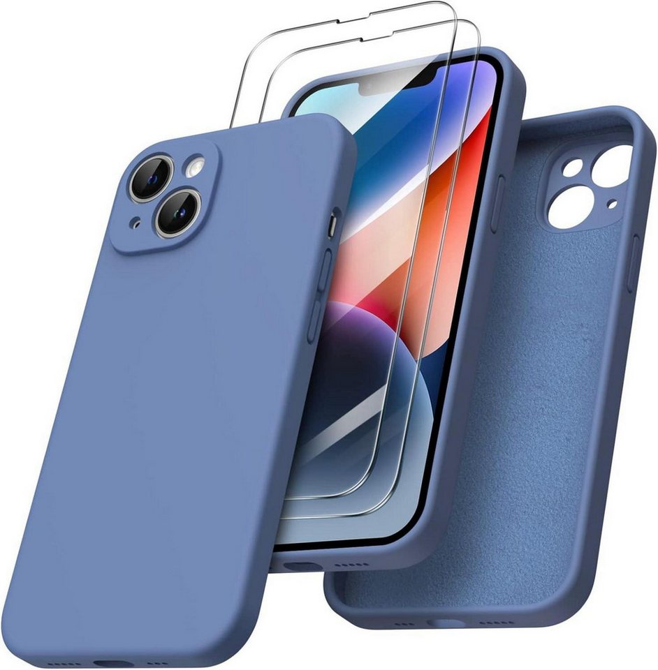 LuxusKollektion Handyhülle iPhone 14 Hülle 6,1 Zoll 2022 mit 2 x Screen Schutzfolie - Silikon Gel LuxusKollektion Handyhülle iPhone 14 Hülle 6,1 Zoll 2022 mit 2 x Screen Schutzfolie - Silikon Gel von LuxusKollektion