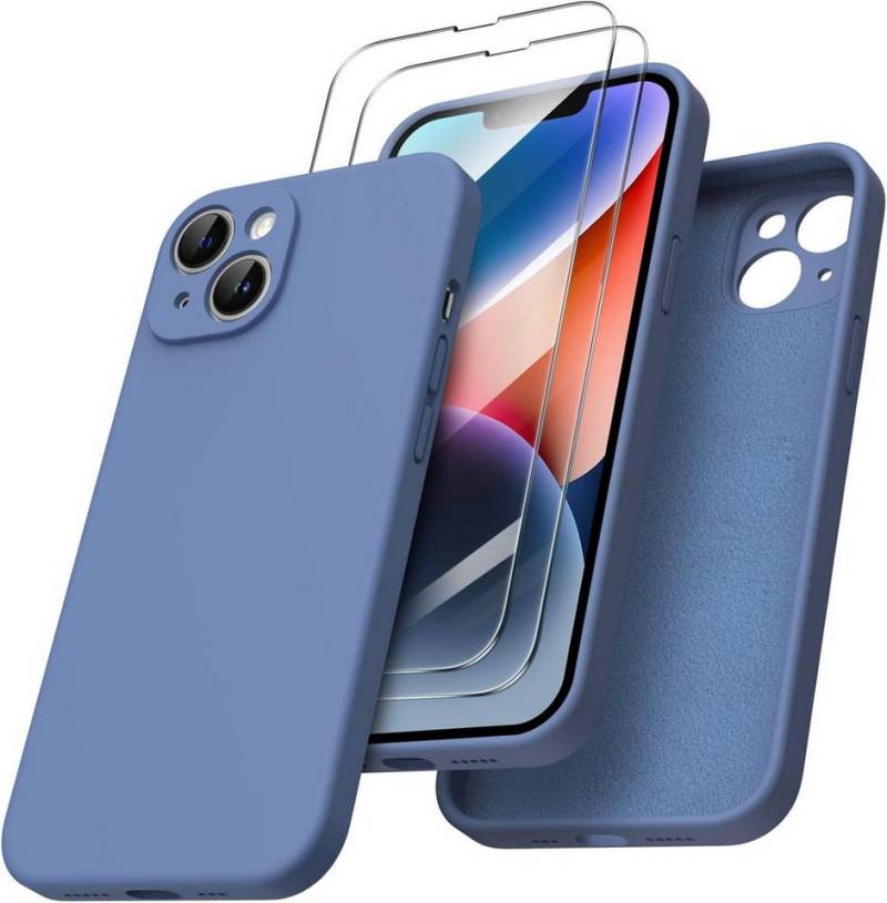 LuxusKollektion Handyhülle iPhone 14 Hülle 6,1 Zoll 2022 mit 2 x Screen Schutzfolie - Silikon Gel von LuxusKollektion