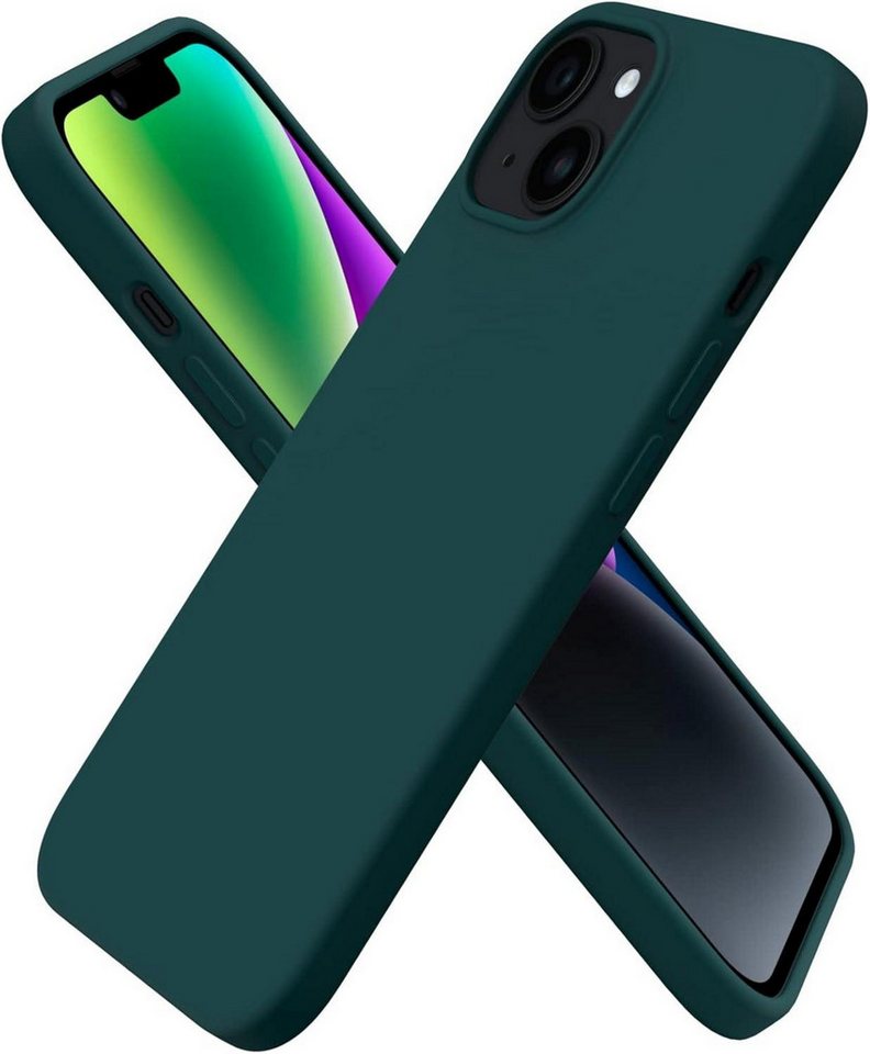 LuxusKollektion Handyhülle iPhone 14 Hülle 6,1 Zoll Silikon Case Ultra Dünn Schutz Olivgrün von LuxusKollektion
