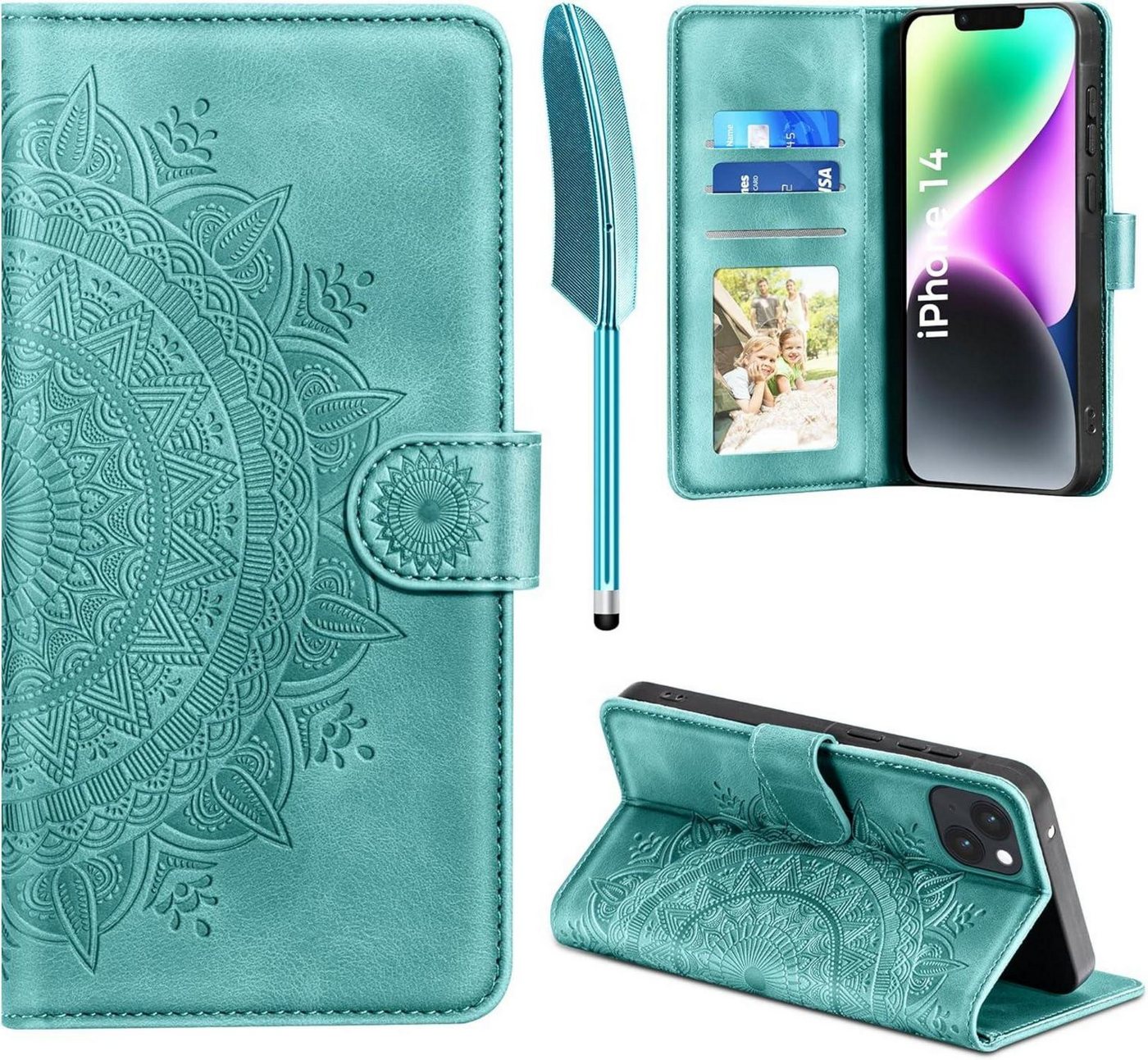 LuxusKollektion Handyhülle iPhone 14 Lederhülle Wallet Case Flip Schutzhülle Grün LuxusKollektion Handyhülle iPhone 14 Lederhülle Wallet Case Flip Schutzhülle Grün von LuxusKollektion