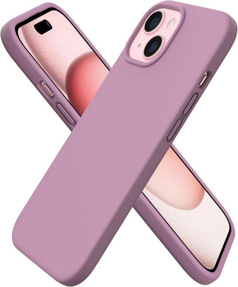 LuxusKollektion Handyhülle iPhone 15 Hülle Silikon Ultra dünn 6,1 Zoll Flüssiges Silikon Lila von LuxusKollektion